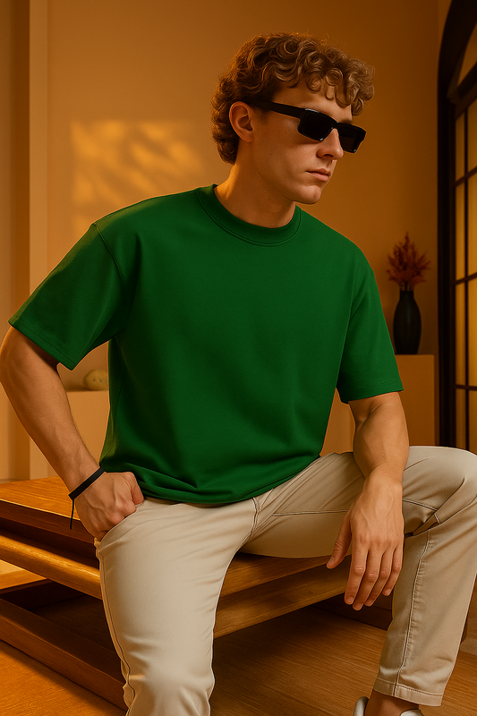 Zersey green classic plain T shirt