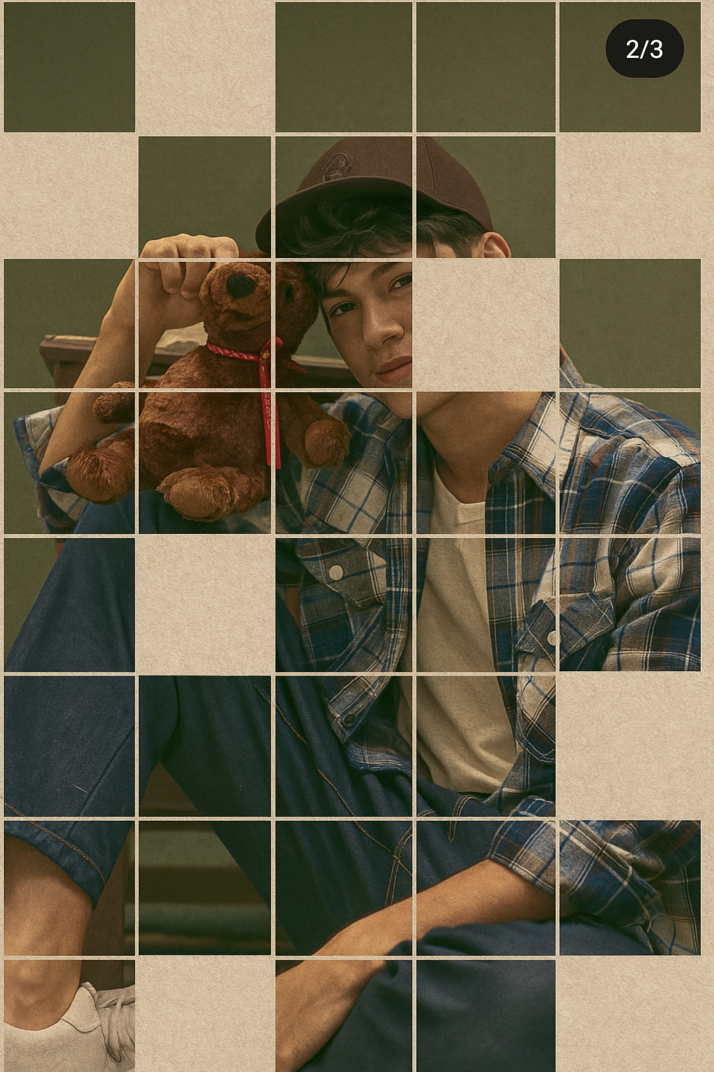 Golden Retriever in Blue Check Flannel Shirt – Cozy & Trendy Look