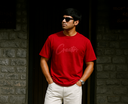 Bold Red Minimal Streetwear Tee