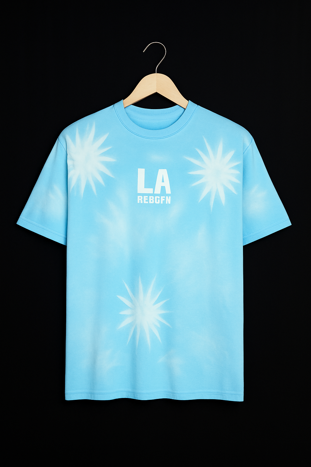 Sky Blue Tie-Dye Graphic T-Shirt