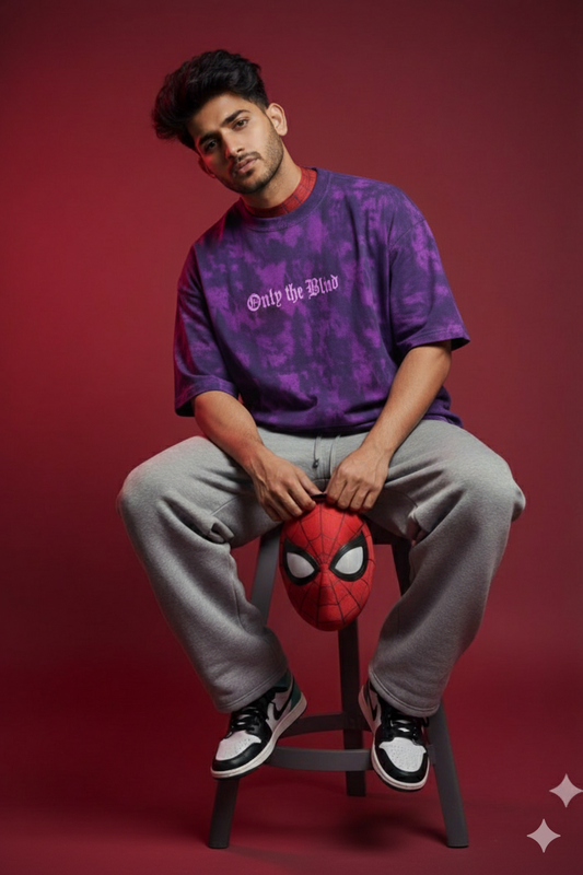 Purple Tie-Dye "Only the Blind" Graphic T-Shirt